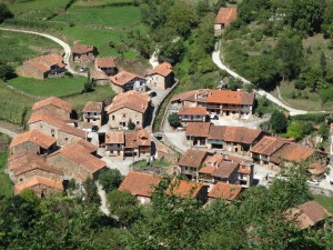 Aerial shot of a sleepy Spanish village
