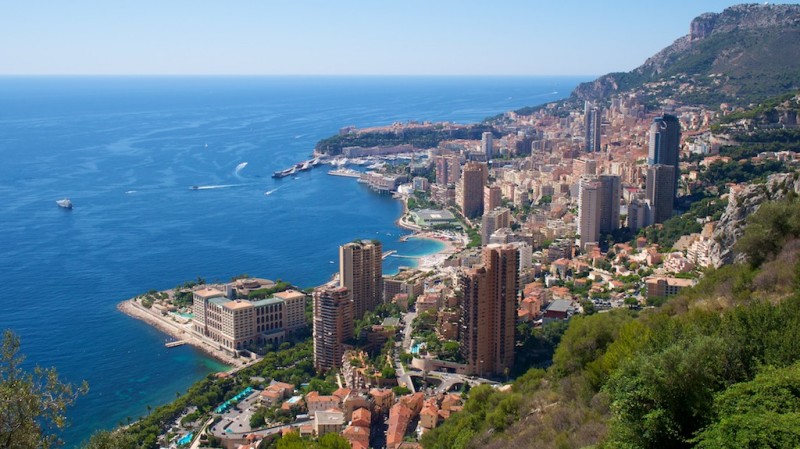 Clifftop view of Monte Carlo bay