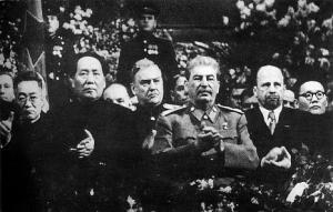 Archive photo of Chairman Mao, Stalin, and Ulbricht